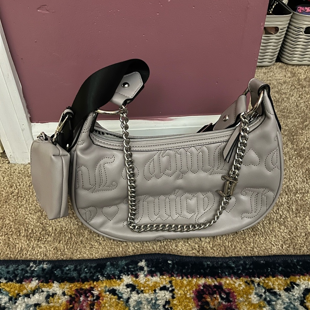 Juicy Couture Silver Shoulder Bag with Chain Strap